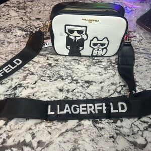 Karl Lagerfeld Black and White crossbody Bag